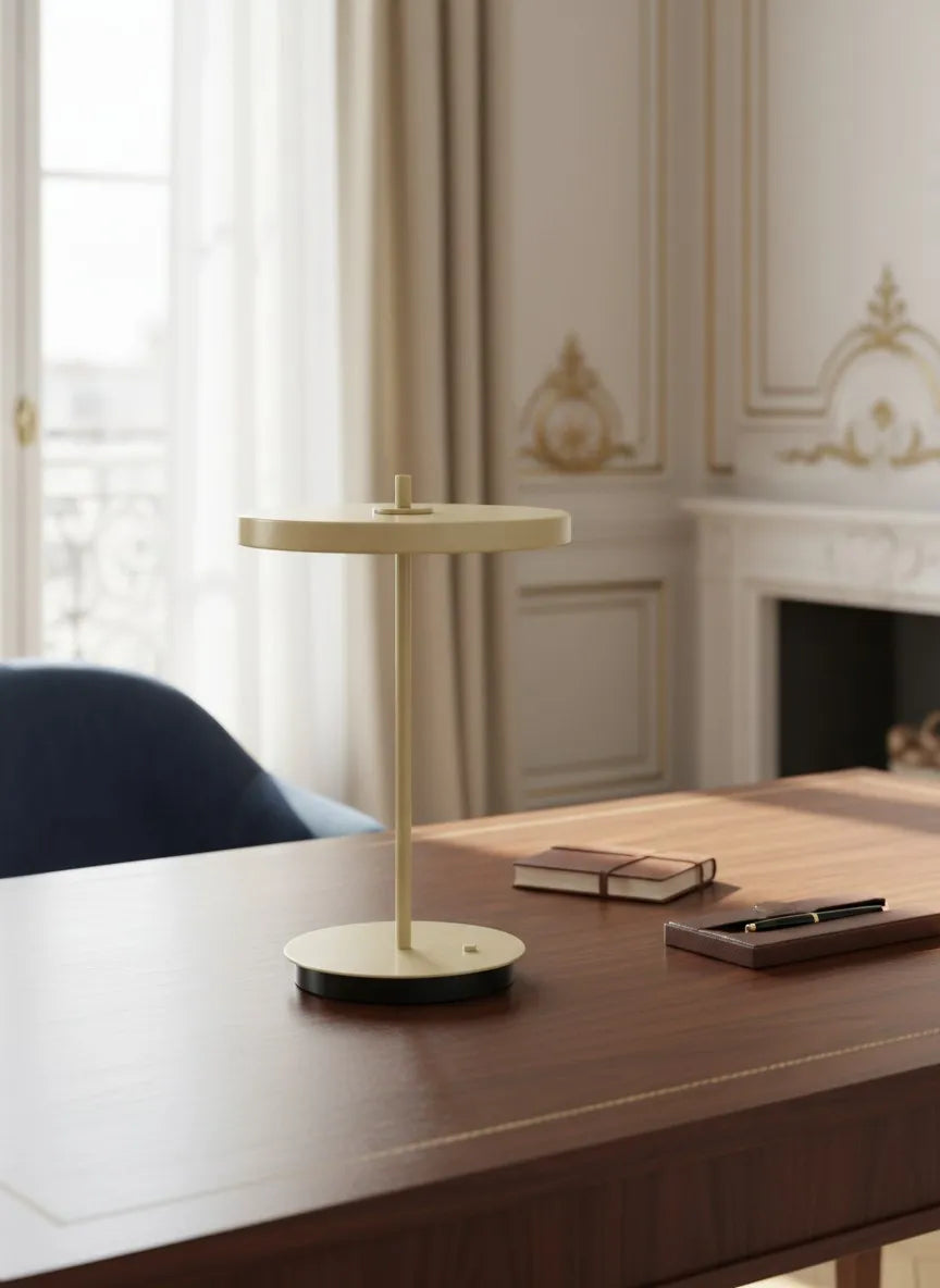 Avelune Industrielle Tischleuchte aus Metall und Acryl mit LED-Beleuchtung