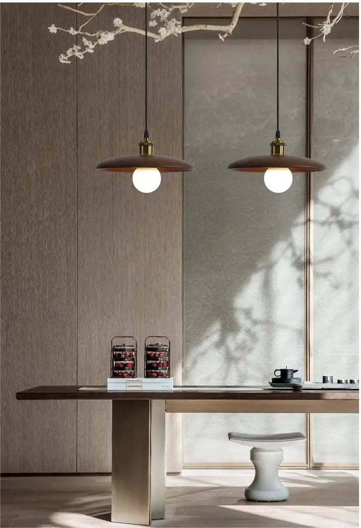 Houten plafondlamp