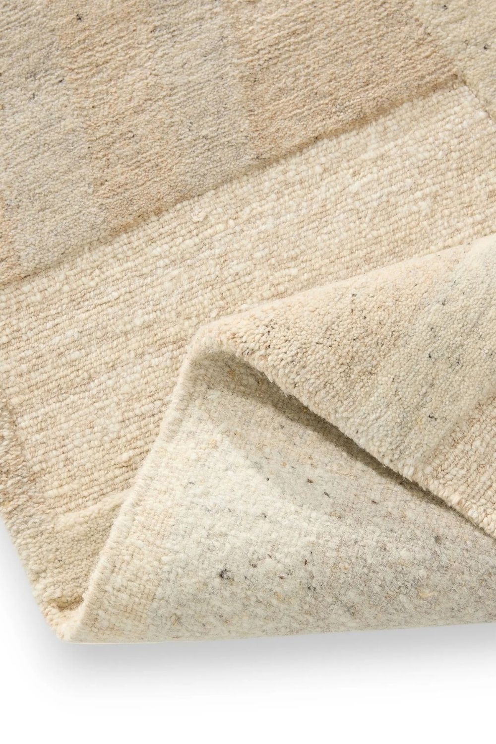 Beiger Wollteppich handgeknüpft modern hochwertiger Wohnzimmer Teppich