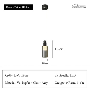 Kupfer Acryl Pendelleuchte