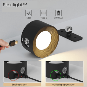 FlexiLamp – draadloze, oplaadbare 360° wandlamp