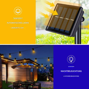 LED solar light chain – atmospheric outdoor lighting 