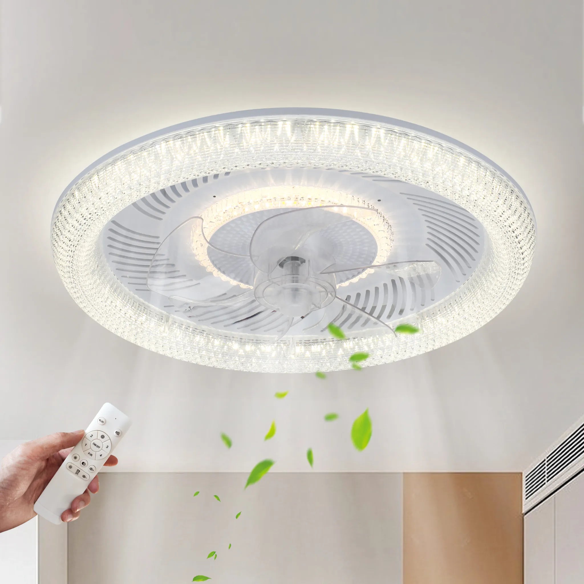 Flache LED-Deckenventilatorleuchte