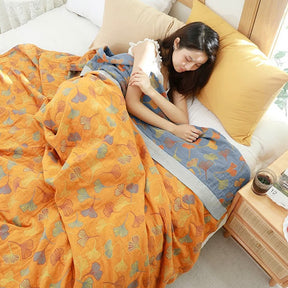 Ginkgo-Blatt Reversible Baumwollquilt