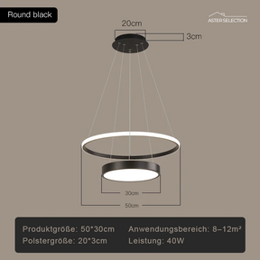 Gold Schwarz LED Kronleuchter