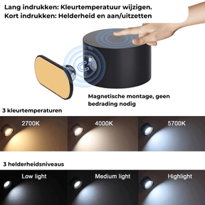 FlexiLamp – Kabellose, aufladbare 360°-Wandleuchte