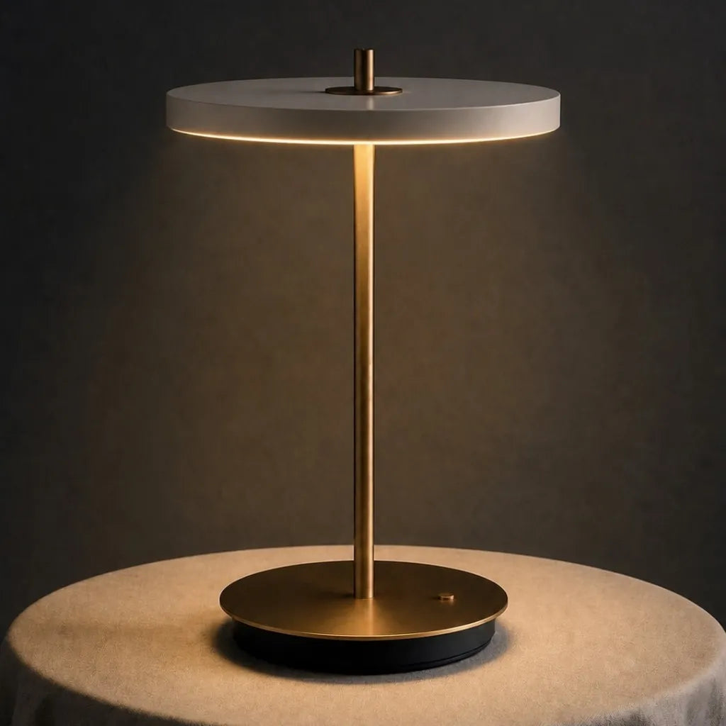 Avelune Industrielle Tischleuchte aus Metall und Acryl mit LED-Beleuchtung