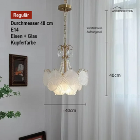 Muschelglas LED Kronleuchter