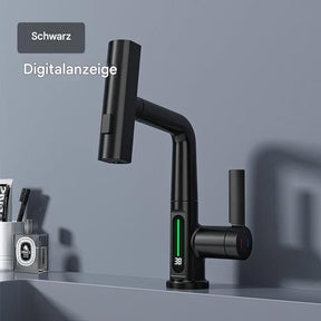 Smart faucet with LED temperature display