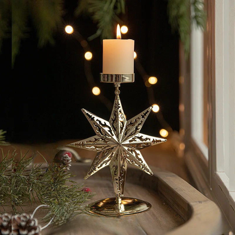 Elegante kaarsenhouder voor kerstboom en ster