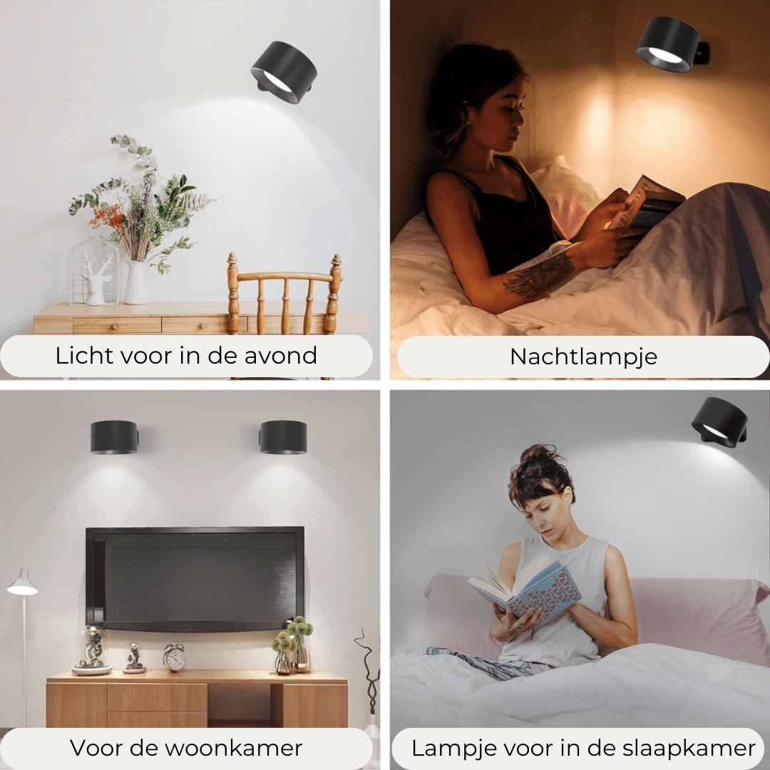 FlexiLamp – draadloze, oplaadbare 360° wandlamp