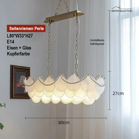 Muschelglas LED Kronleuchter