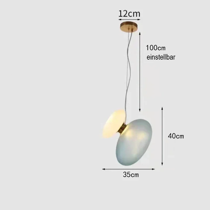 Minimalistische Eisen Glas Hängeleuchte
