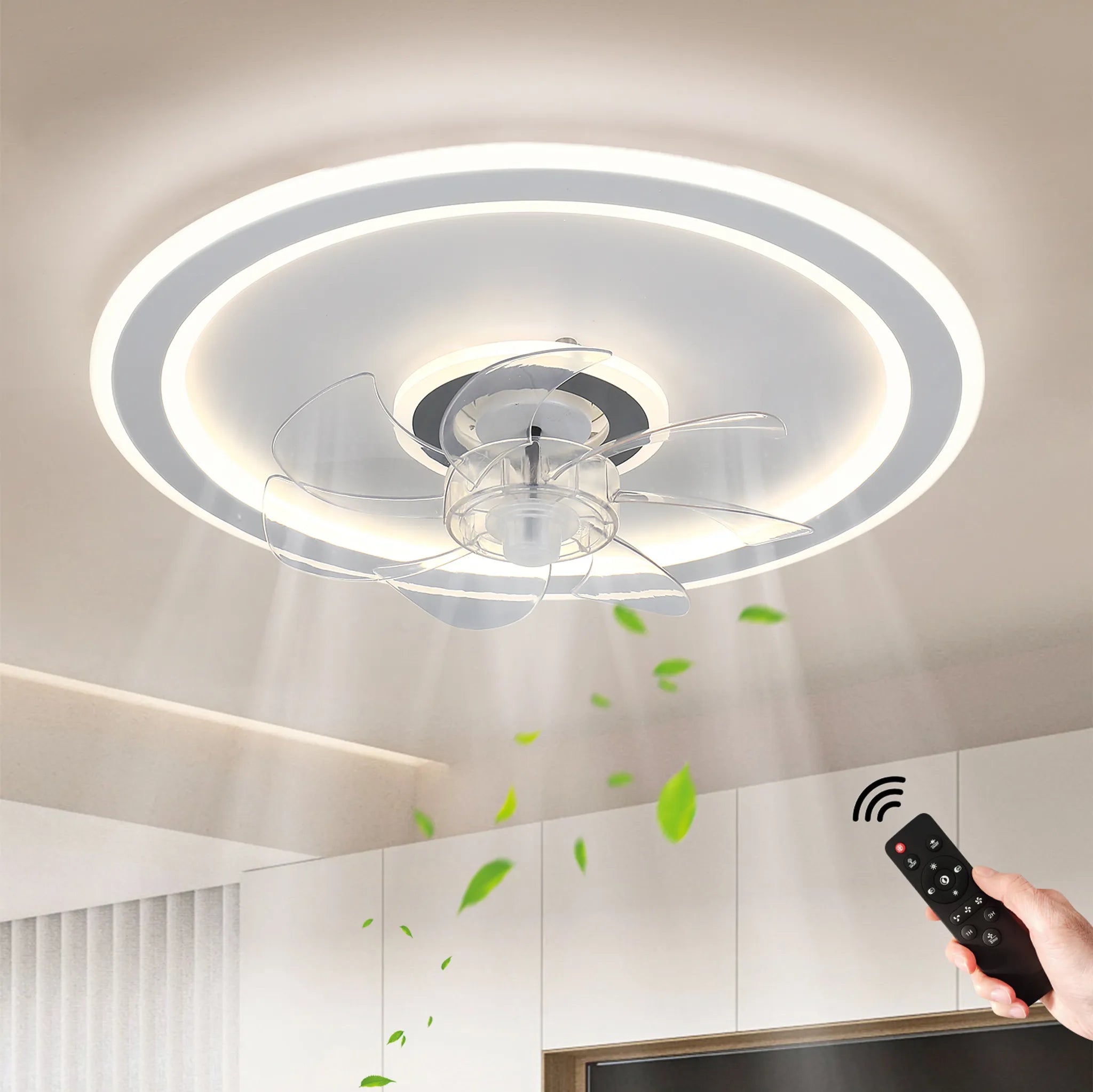 Wendbarer Deckenventilator mit LED-Beleuchtung