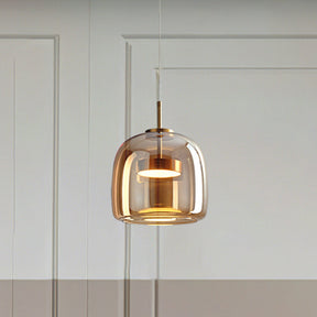 Hailie Retro LED hanglamp goud amber metaal glas slaapkamer