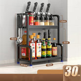 Double-layer stainless steel kitchen shelf