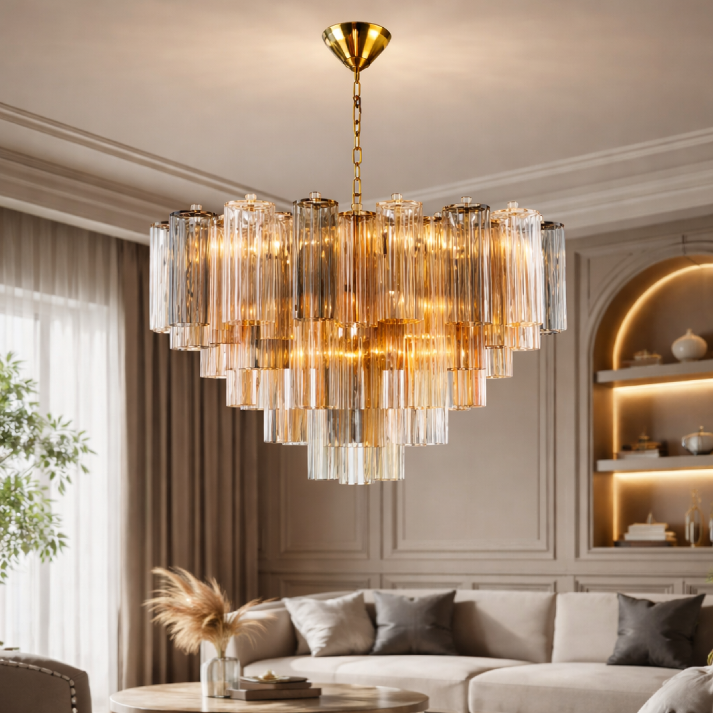 Aster Maison | Runde rauchglas pendelleuchte