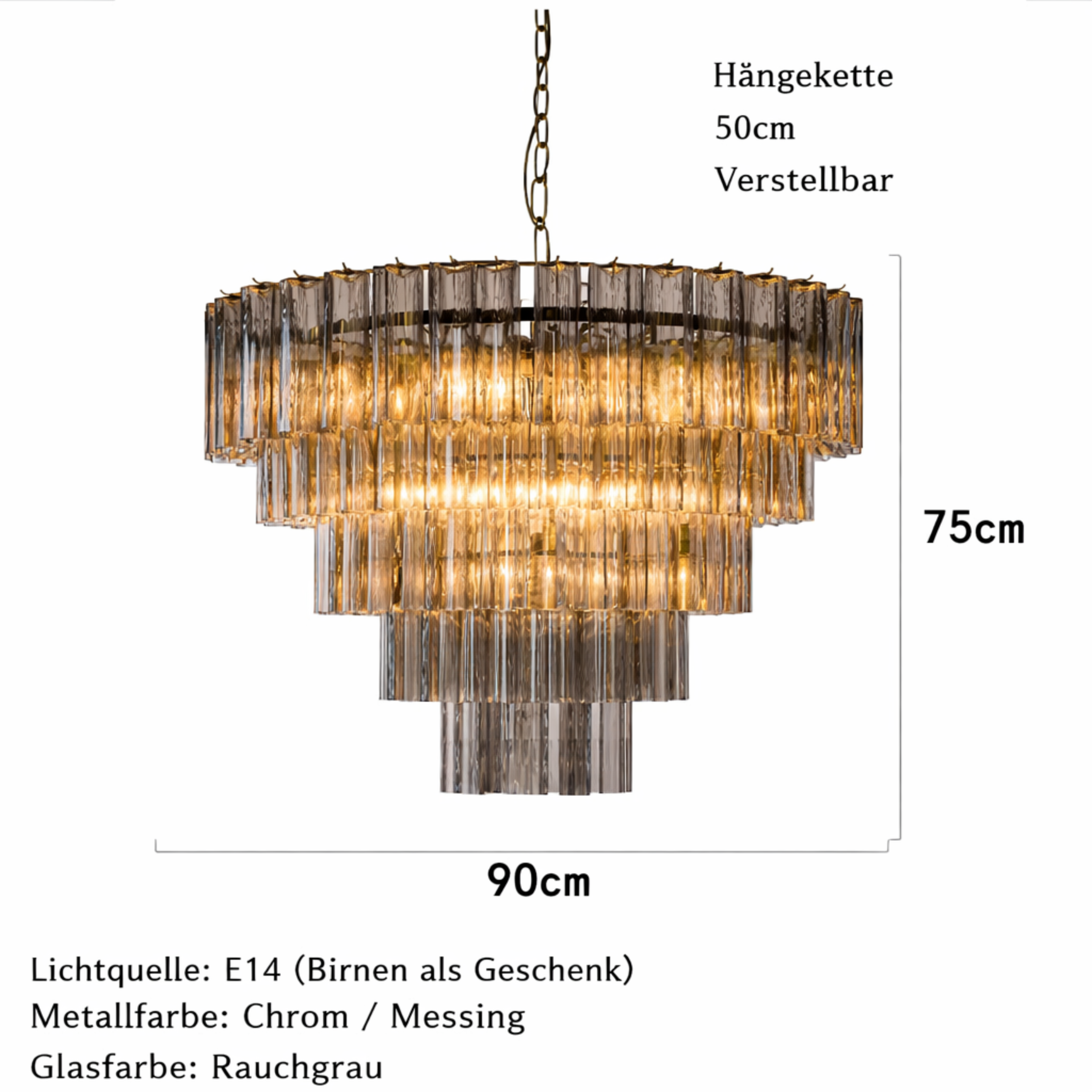 Aster Maison | Runde rauchglas pendelleuchte