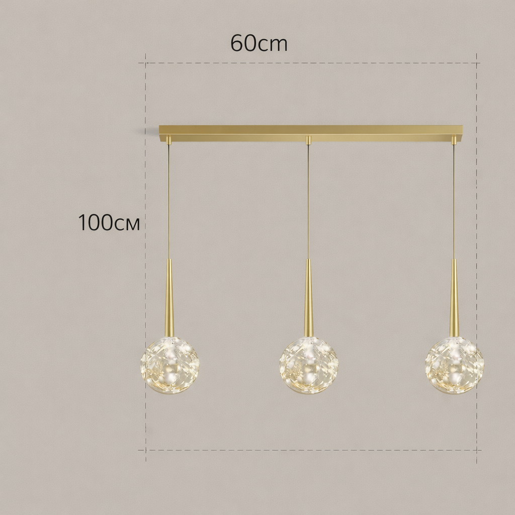 Aster Maison | Schwarz Gold Glas Pendelleuchte