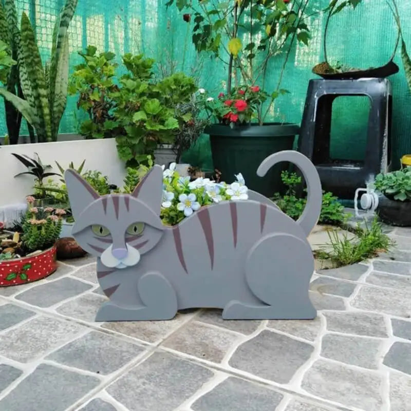 Decorative flowerpot cat garden 