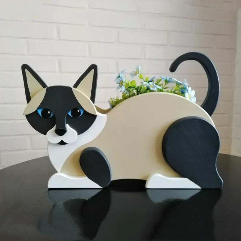 Decorative flowerpot cat garden 