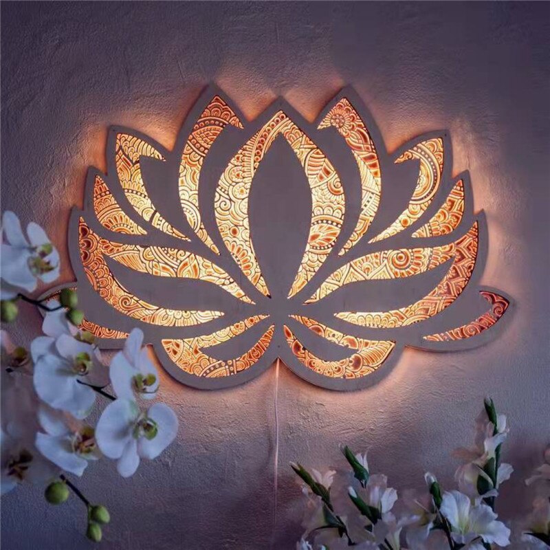 Spirituelle Lotus Wandleuchte