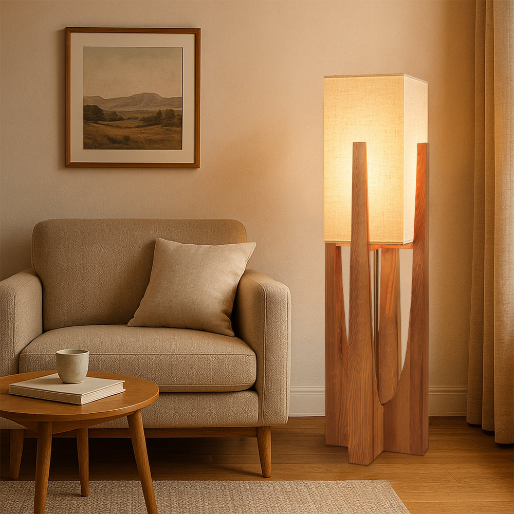 Japanische Design Stehlampe Holz