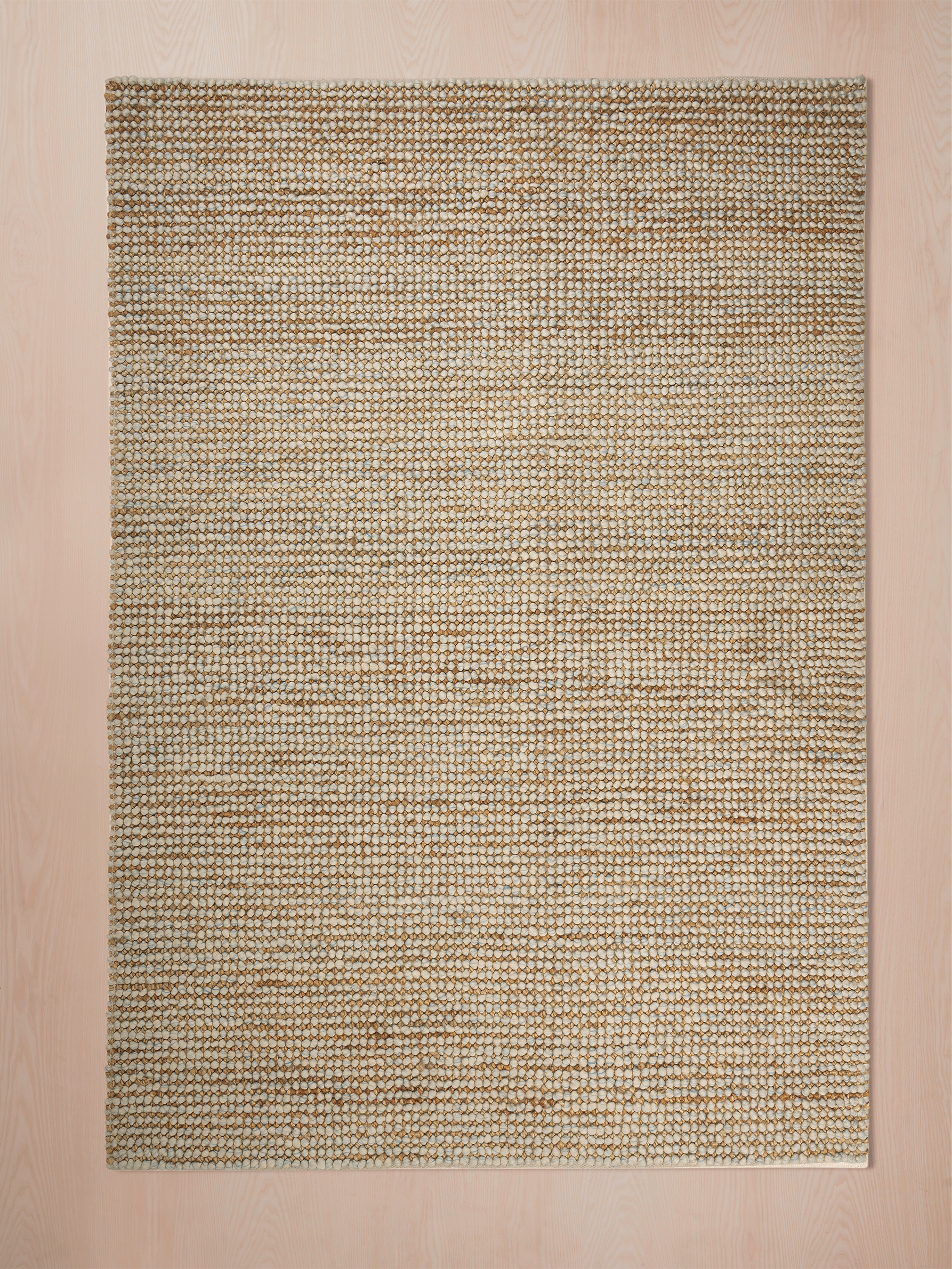 Beiger Woll-Jute Teppich