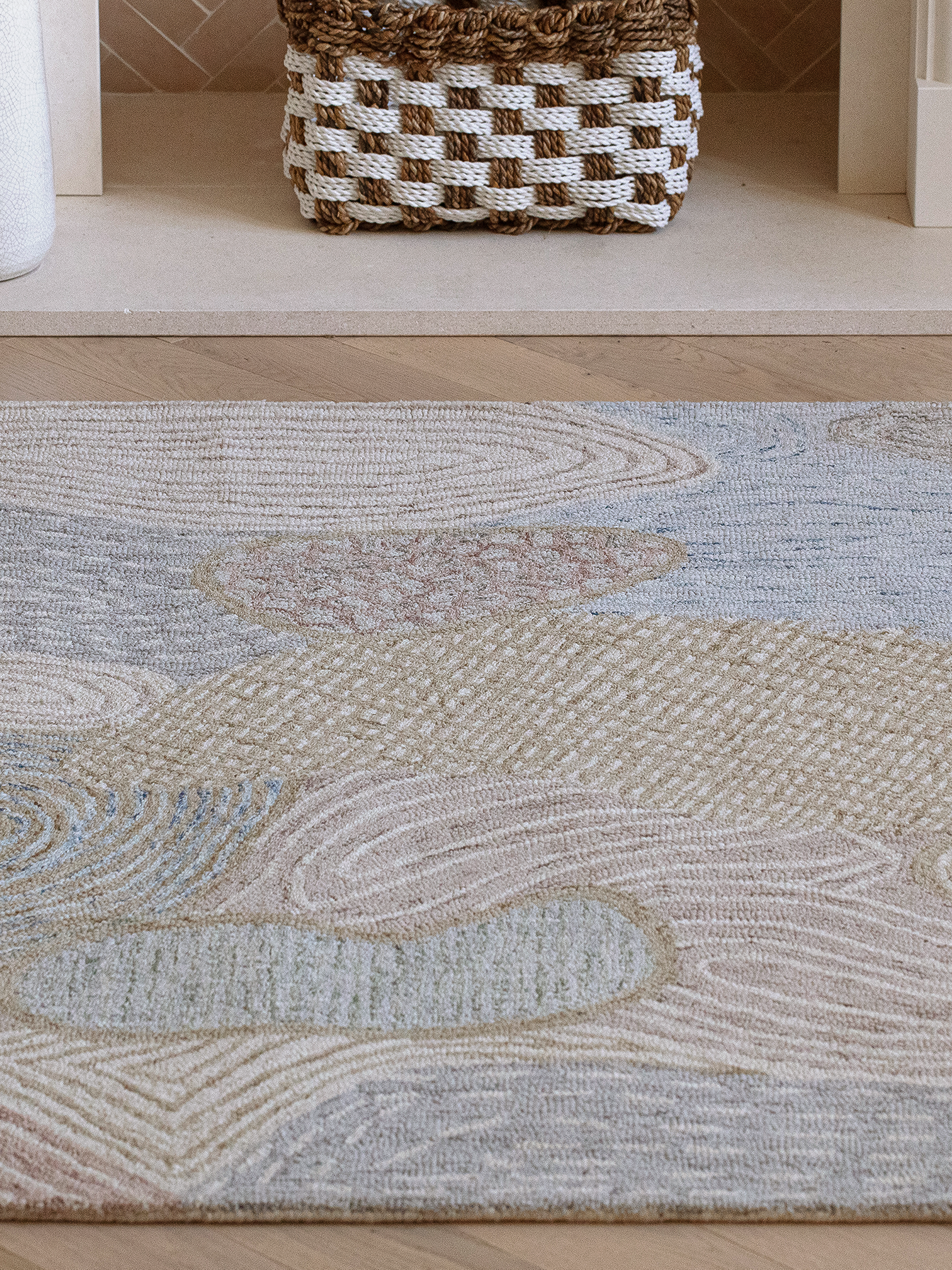 Wollteppich 160x230 200x300 in Blau Grün für Wohnzimmer Schlafzimmer