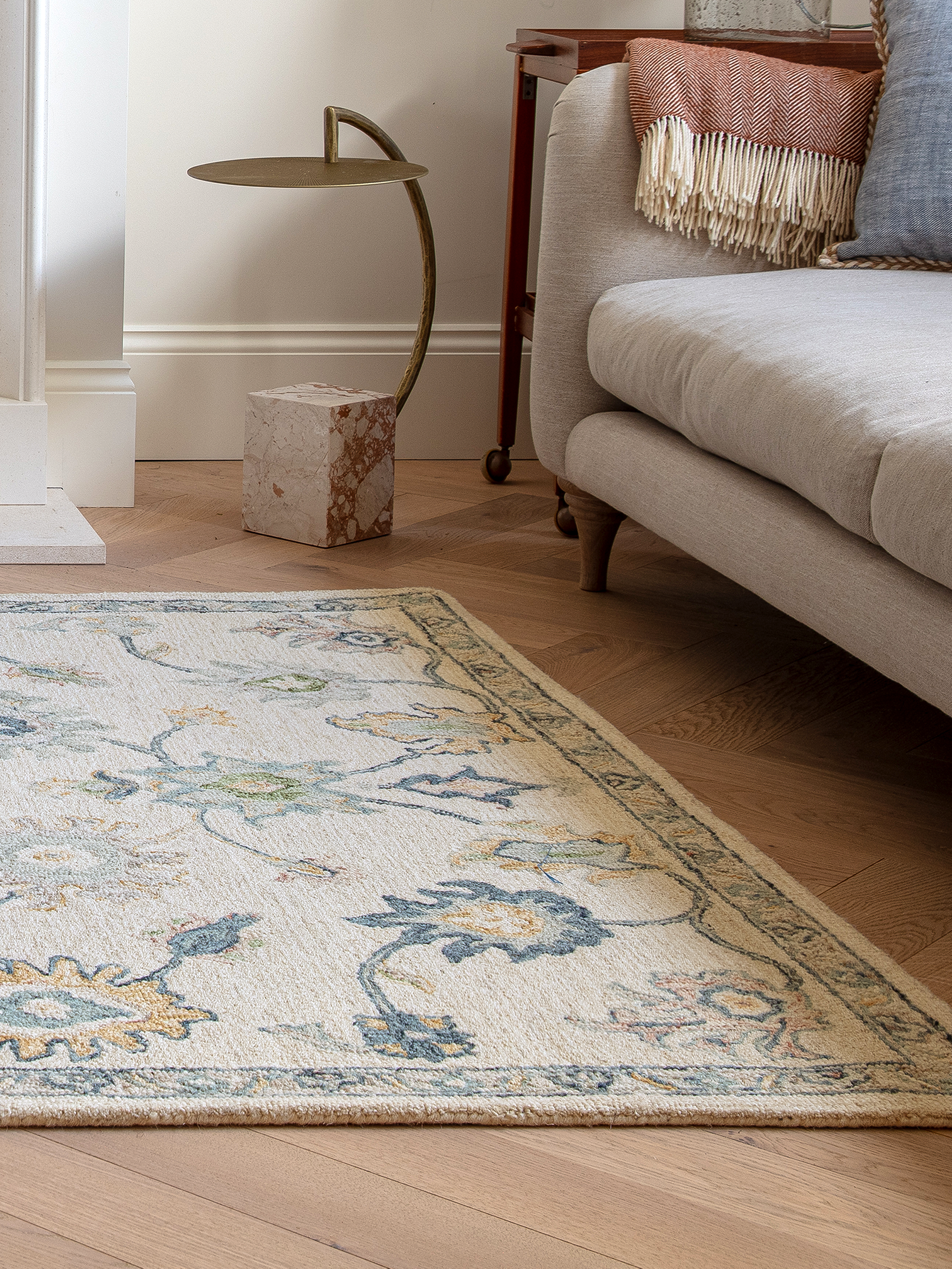 Blauer Wollteppich 160x230 200x300 für Wohnzimmer und Schlafzimmer