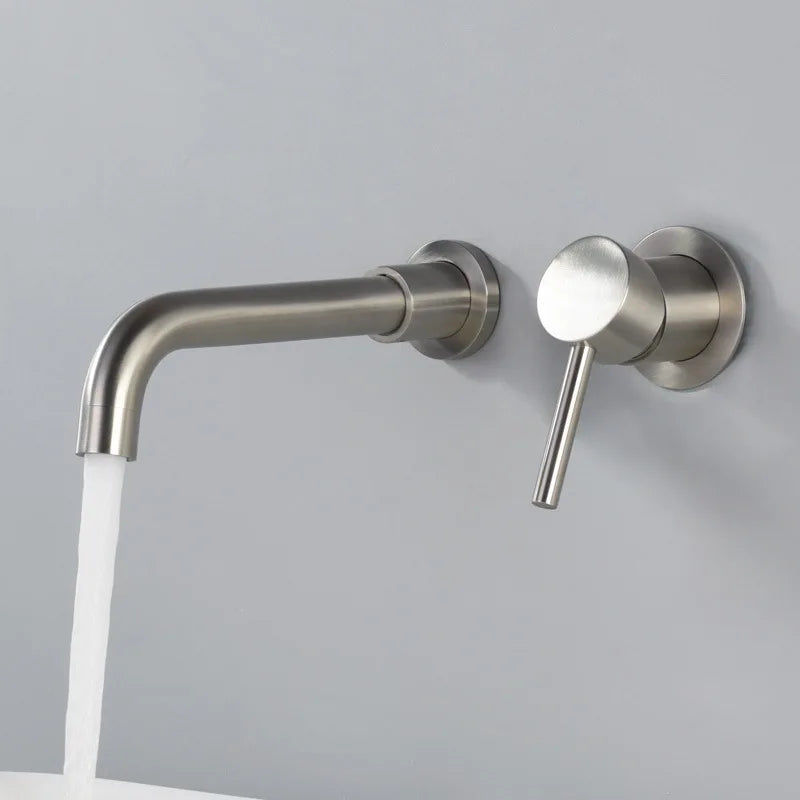 Modern nickel wall fitting 