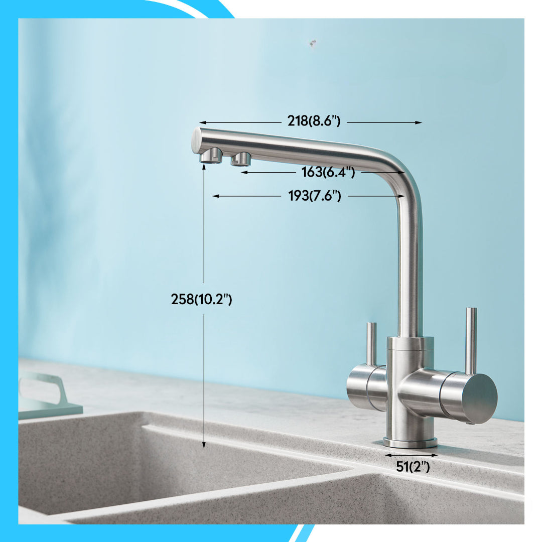 Aquerva Moderne  Dreiwege-Küchenarmatur aus Edelstahl 304