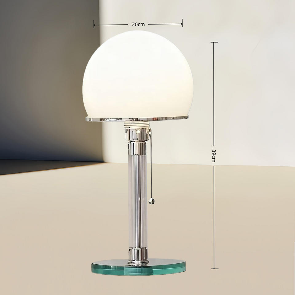 Orlena moderne Tischleuchte aus Metall und Glas