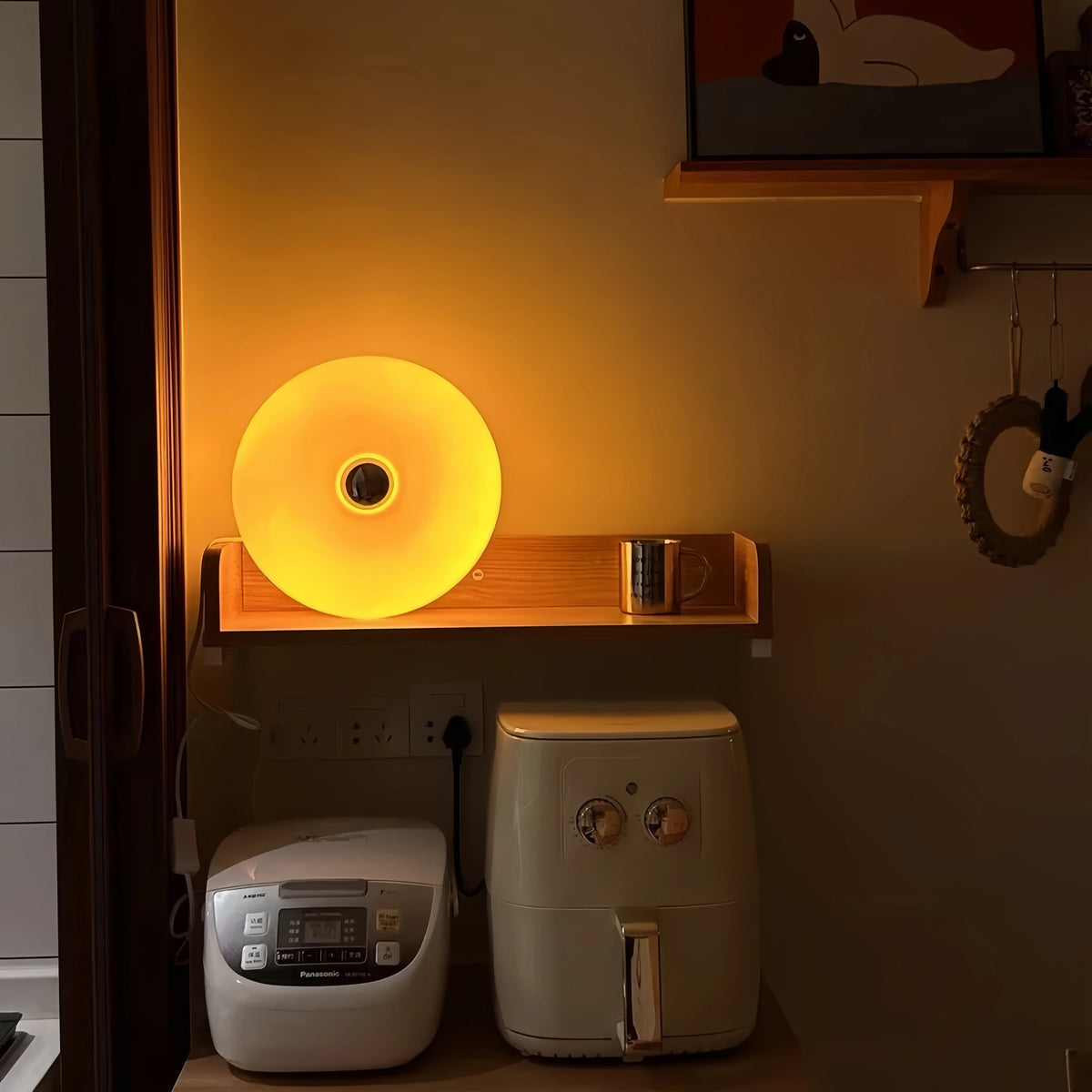 Elvona Retro Donut Glas LED Akzentlampe