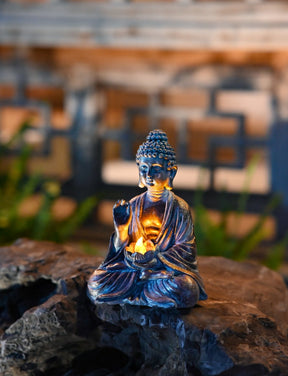 Solar Buddha garden figure 
