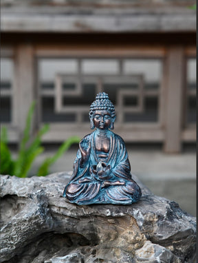 Solar Buddha garden figure 
