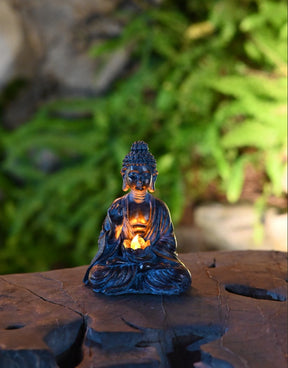 Solar Buddha garden figure 