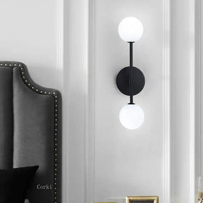Round frosted glass LED wall light
