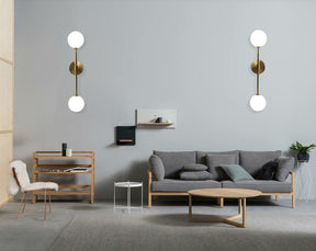 Round frosted glass LED wall light