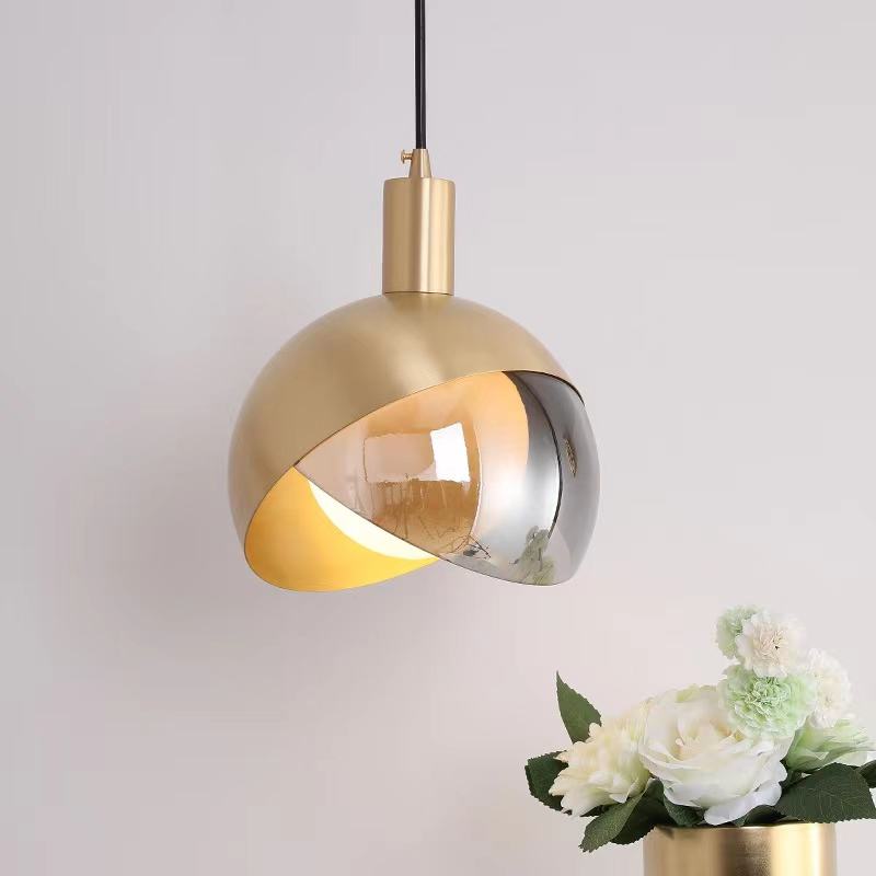 Gouden glazen hanglamp