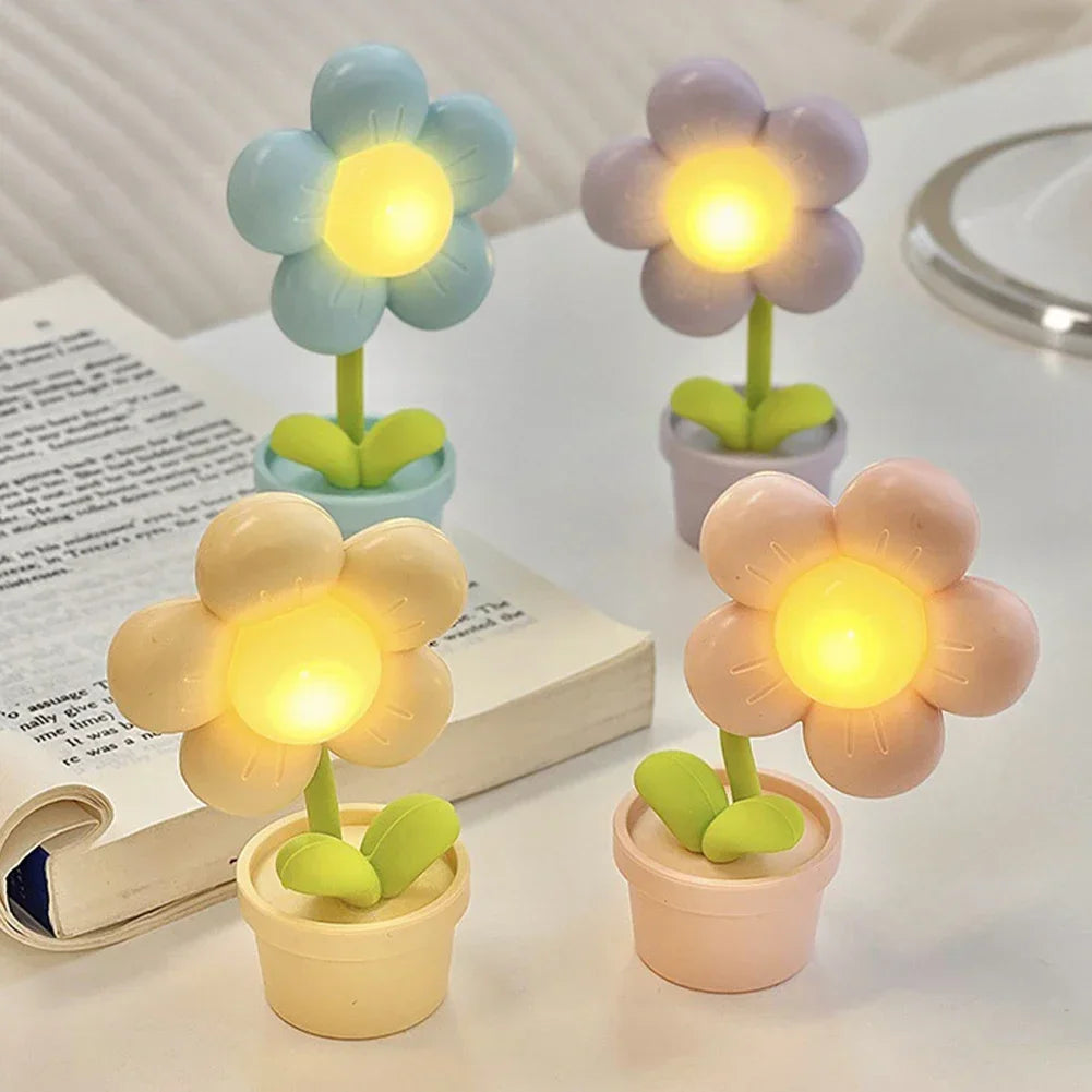 Elegante Tischlampe mit Blüten-Design