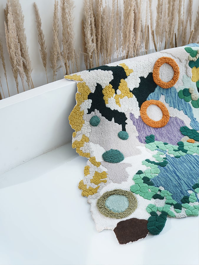 Teppich Wohnzimmer 200x300 aus reiner Wolle mit dichter weicher Struktur für modernes stilvolles Ambiente