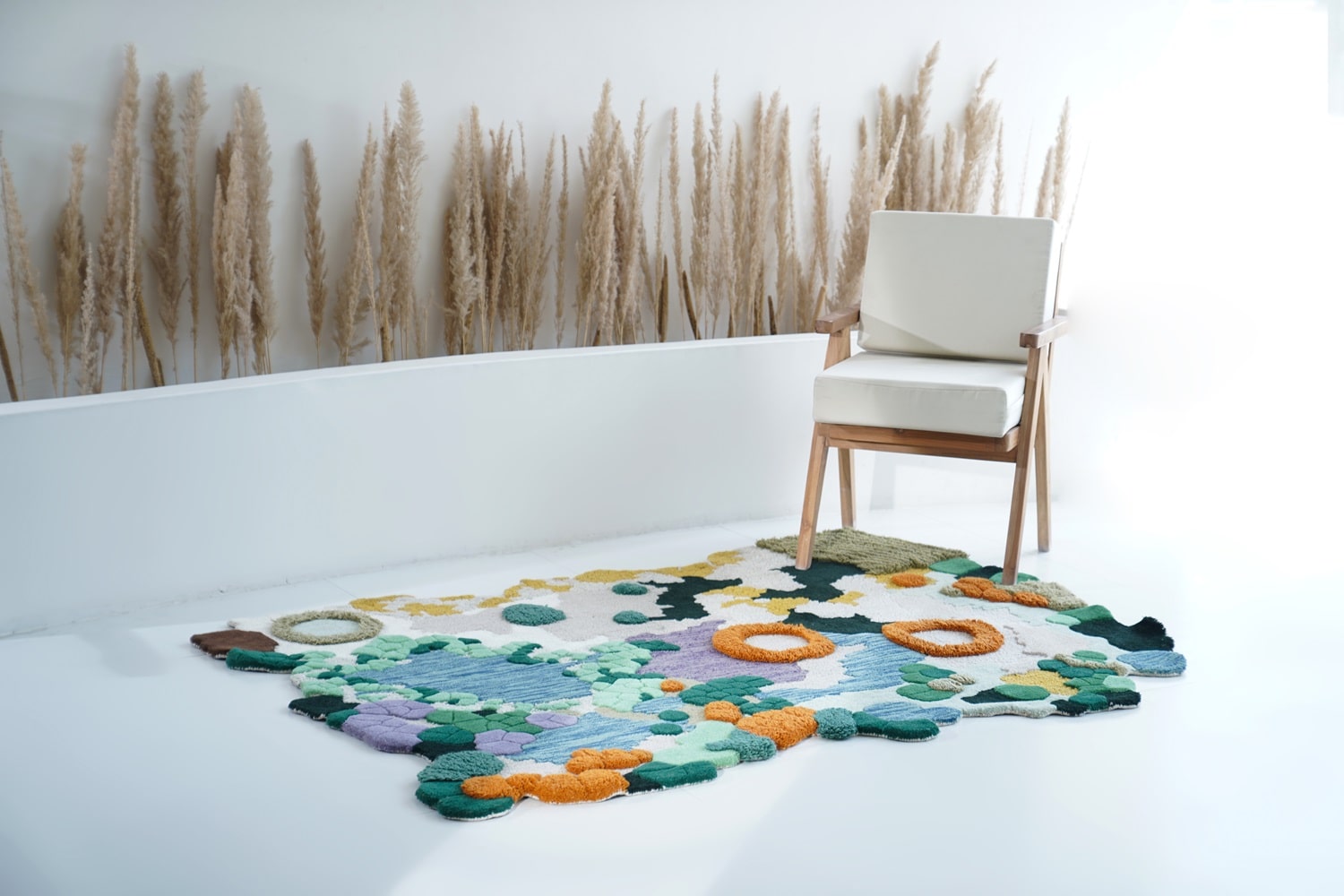 Teppich Wohnzimmer 200x300 aus reiner Wolle mit dichter weicher Struktur für modernes stilvolles Ambiente