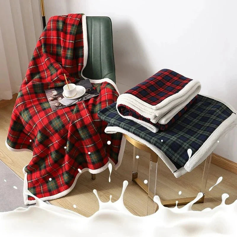 Checkered holiday blanket for cozy hours