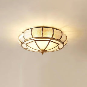 Plafondlamp van structuurglas