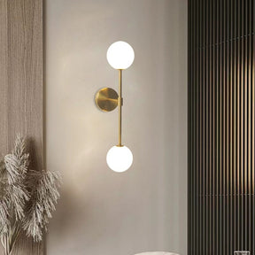 Round frosted glass LED wall light