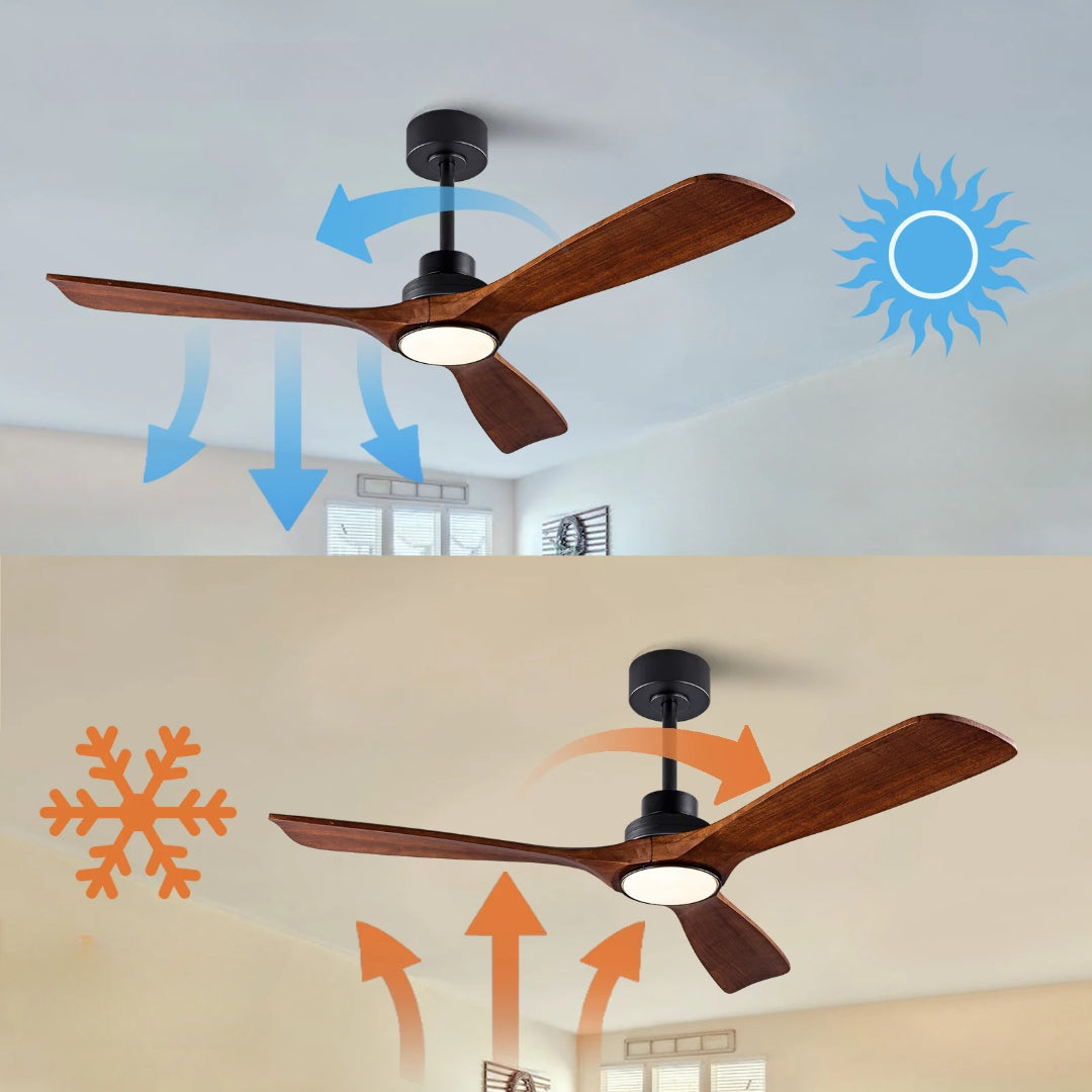 LED-Deckenventilator aus Holz