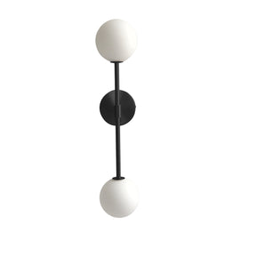 Round frosted glass LED wall light