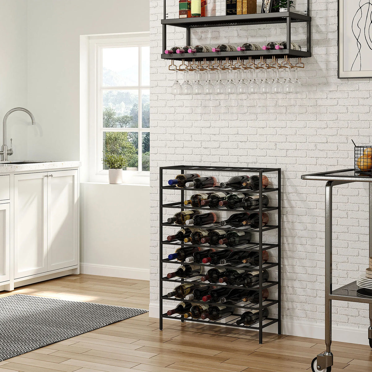 Weinregal aus Metall für 54 Flaschen