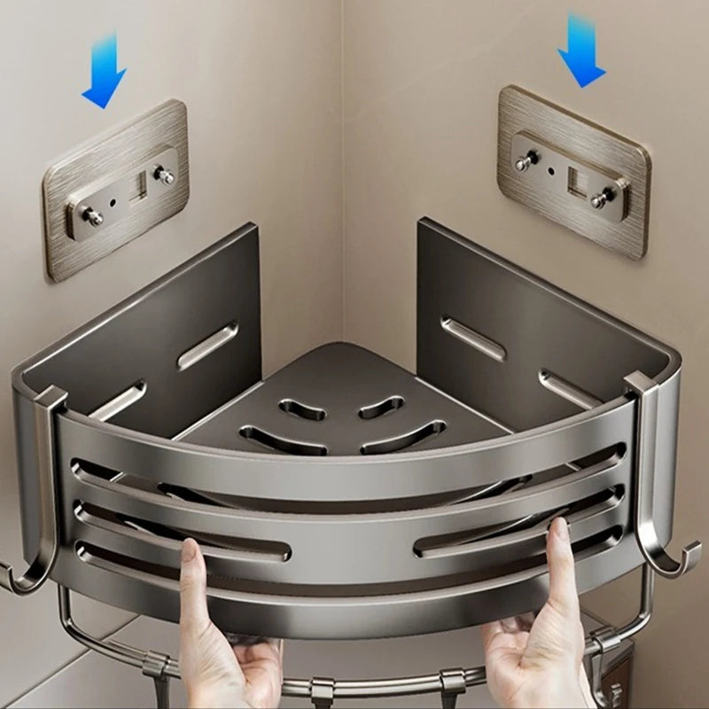Aluminium-Badezimmerregal, bohrfrei erhältlich